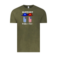 Vintage Olive support our police & fire departments   1st responders premium Vintage Tee - linhVisuals