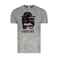 Cloud Rock fire wife messy bun firefighter wife thin red line husband Vintage Tee - linhVisuals