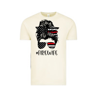 Vintage Arctic fire wife messy bun firefighter wife thin red line husband Vintage Tee - linhVisuals