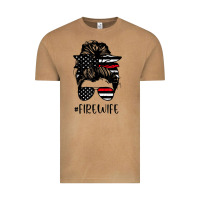 Vintage Camel fire wife messy bun firefighter wife thin red line husband Vintage Tee - linhVisuals