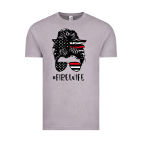 Vintage Zinc fire wife messy bun firefighter wife thin red line husband Vintage Tee - linhVisuals