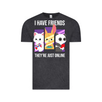 Vintage Black i have friends they are just online Vintage Tee - linhVisuals