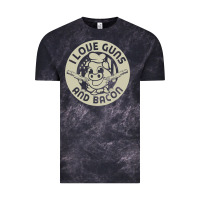 Cloud Black i love guns bacon pork pig funny gun Vintage Tee - linhVisuals