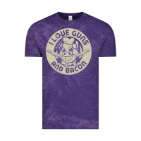 Cloud Purple i love guns bacon pork pig funny gun Vintage Tee - linhVisuals