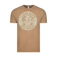 Vintage Coffee i love guns bacon pork pig funny gun Vintage Tee - linhVisuals