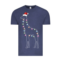 Vintage Denim santa giraffe christmas color led Vintage Tee - linhVisuals