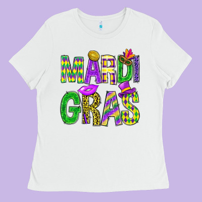Mardi Gras Carnaval Mask With Fleur De Lis Ladies Tee Designed By Bundleandbundleshop