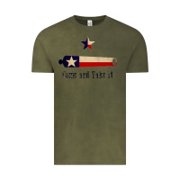 Vintage Olive come and take it   texas flag essential Vintage Tee - linhVisuals