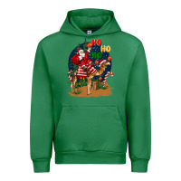 Emerald Christmas  camel with Santa Urban Hoodie - BarkalooDesign