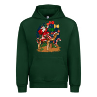 Forest Green Christmas  camel with Santa Urban Hoodie - BarkalooDesign