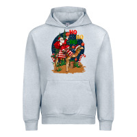 Heather Grey Christmas  camel with Santa Urban Hoodie - BarkalooDesign