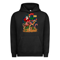 Pigment Black Christmas  camel with Santa Urban Hoodie - BarkalooDesign