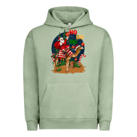 Pigment Oil Green Christmas  camel with Santa Urban Hoodie - BarkalooDesign