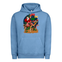 Pigment Pebble Blue Christmas  camel with Santa Urban Hoodie - BarkalooDesign