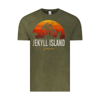 Vintage Olive jekyll island beach georgia ga palms vacation surf sundown tank top Vintage Tee - linhVisuals