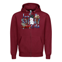 Burgundy I am Snow Cute Zipper Hoodie - FaDigitalArtStudio