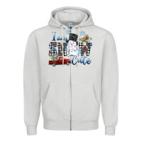 Dove Grey I am Snow Cute Zipper Hoodie - FaDigitalArtStudio