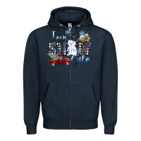 Navy I am Snow Cute Zipper Hoodie - FaDigitalArtStudio