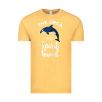 Vintage Mustard orca spirit animal killer whale ocean sea marine funny water raglan ba Vintage Tee - linhVisuals