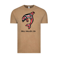 Vintage Coffee mill valley, california native american orca killer whale raglan baseb Vintage Tee - linhVisuals