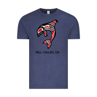 Vintage Denim mill valley, california native american orca killer whale raglan baseb Vintage Tee - linhVisuals