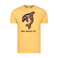 Vintage Mustard mill valley, california native american orca killer whale raglan baseb Vintage Tee - linhVisuals