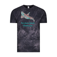 Cloud Black san juan islands upward orca killer whale native american raglan baseb Vintage Tee - linhVisuals