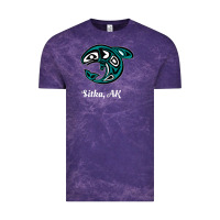 Cloud Purple sitka alaska native american tribal orca killer whale raglan baseball Vintage Tee - linhVisuals