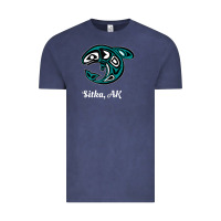Vintage Denim sitka alaska native american tribal orca killer whale raglan baseball Vintage Tee - linhVisuals