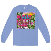 Colony Blue hello summer with cowhide Long Sleeve Tee - TumblerDesignByShophia