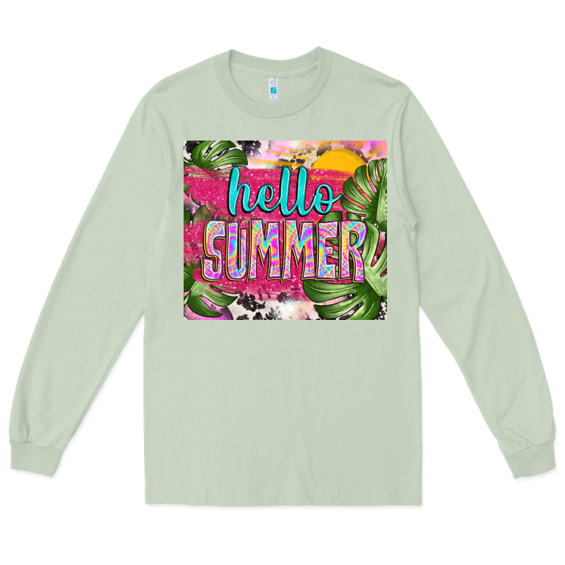 Hello Summer With Cowhide Long Sleeve Tee by TumblerDesignByShophia | Teevron
