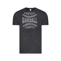 Vintage Black fantasy baseball champion distressed Vintage Tee - linhVisuals