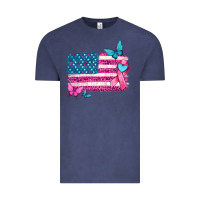 American Flag Breast Cancer With Ribbon Vintage Tee | Teevron