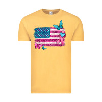 Vintage Mustard american flag breast cancer with ribbon Vintage Tee - texasbilliewilder