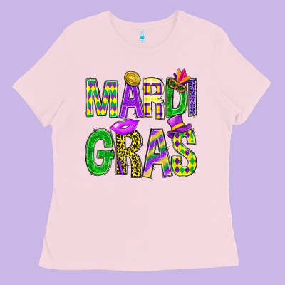 Mardi Gras Carnaval Mask Digital Paper, Ladies Tee Designed By Bundleandbundleshop