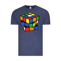 Vintage Denim rubik cube Vintage Tee - linhVisuals