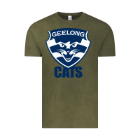 Vintage Olive geelong cats Vintage Tee - linhVisuals