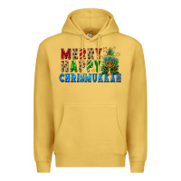 Antique Gold merry happy chrismukkah Premium Hoodie - FaDigitalArtStudio
