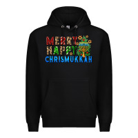Black merry happy chrismukkah Premium Hoodie - FaDigitalArtStudio