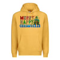 Mustard merry happy chrismukkah Premium Hoodie - FaDigitalArtStudio