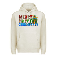 Oatmeal Heather merry happy chrismukkah Premium Hoodie - FaDigitalArtStudio