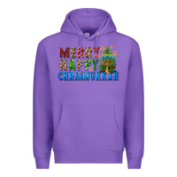 Purple merry happy chrismukkah Premium Hoodie - FaDigitalArtStudio