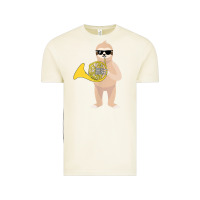 Vintage Arctic funny sloth wearing sunglasses playing french horn Vintage Tee - linhVisuals