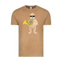 Vintage Camel funny sloth wearing sunglasses playing french horn Vintage Tee - linhVisuals