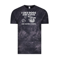 Cloud Black i like dogs and sloths and maybe 3 people funny animals Vintage Tee - linhVisuals