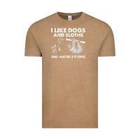 Vintage Coffee i like dogs and sloths and maybe 3 people funny animals Vintage Tee - linhVisuals