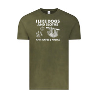 Vintage Olive i like dogs and sloths and maybe 3 people funny animals Vintage Tee - linhVisuals