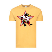 Vintage Mustard red penguin 1990's russian Vintage Tee - linhVisuals