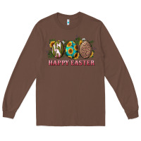 Chestnut Happy Easter With Western Eggs And Sunflowers Long Sleeve Tee - RanaPortraitStore
