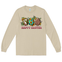 Mushroom Happy Easter With Western Eggs And Sunflowers Long Sleeve Tee - RanaPortraitStore